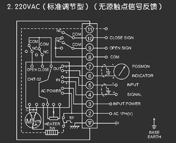 蝶阀在不同电压,所配的电动执行器接线图380vvv